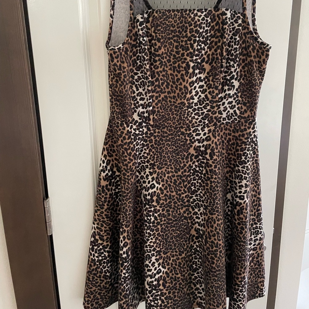 Vintage leopard print maxi mini dress. Sz L.
